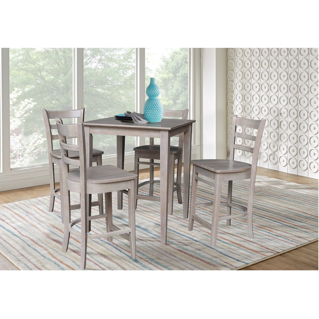 30" x 30" Counter Height Table with 4 Stools - 5 Piece Set