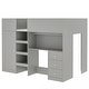 preview thumbnail 16 of 20, Full Size Wood Loft Bed with Built-in Desk,Wardrobe,Storage Shelves and Drawers
