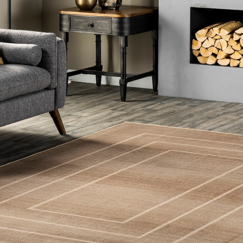 Nuloom Madie SuperiorWash Transitional Bordered Easy-Jute Machine Washable Area Rug