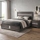 preview thumbnail 9 of 7, Furniture of America Bara Contemporary Grey Solid Wood 2-Piece Storage Platform Bedroom Set Queen