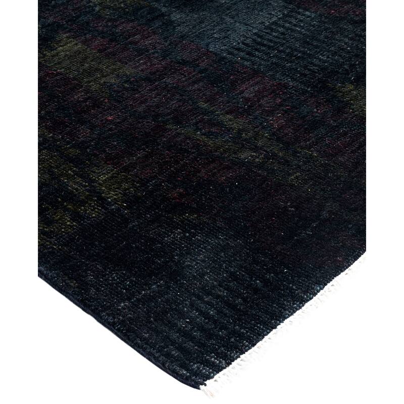 Overdyed One-of-a-Kind Hand-Knotted Area Rug - Black - 5' 0" x 5' 7"