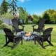 preview thumbnail 87 of 102, BONOSUKI Patio Adirondack Chair w/Cupholder,Weather Resistant-Set of 4