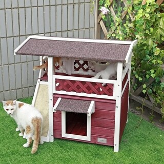 Outdoor Cat House Weatherproof with Scratching Pad and Escape Door - On  Sale - Bed Bath u0026 Beyond - 37397648