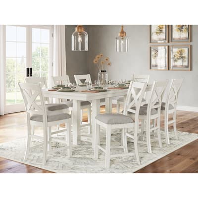 Signature Design by Ashley Robbinsdale Gray/White Counter Height Dining Table and 8 Bar stools