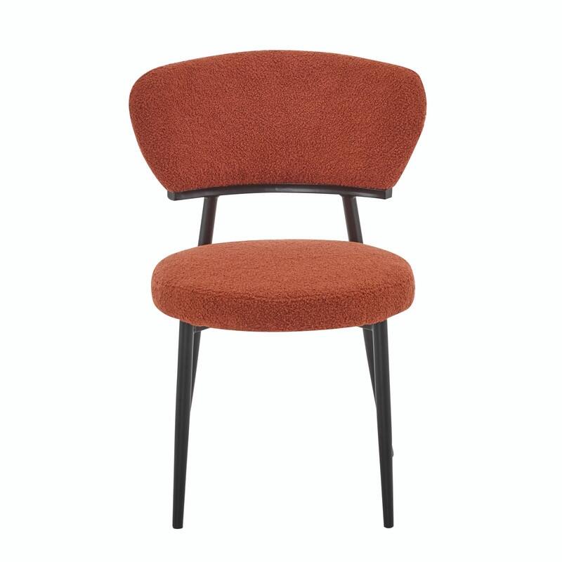 Set of 2 Modern Upholstered Arm Dining Chairs with Metal Legs, Soft Padded Seat & Backrest