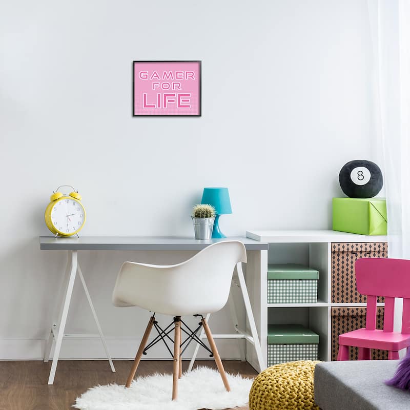 Stupell Pink Gamer For Life Framed Giclee Art Design By Yass Naffas Designs