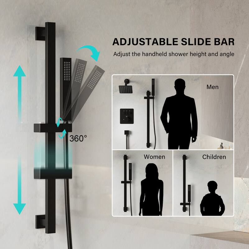 3-Function Dual Shower System With 10in. Square Shower Head With Hand Shower(Valve Included)