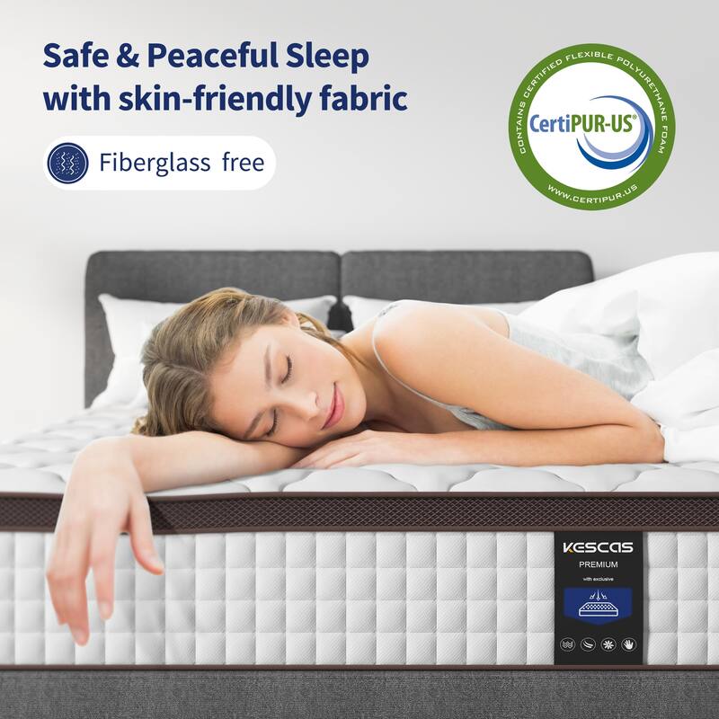 Queen Size Mattress,12 Inch Hybrid Memory Foam and Pocketed Springs Mattress