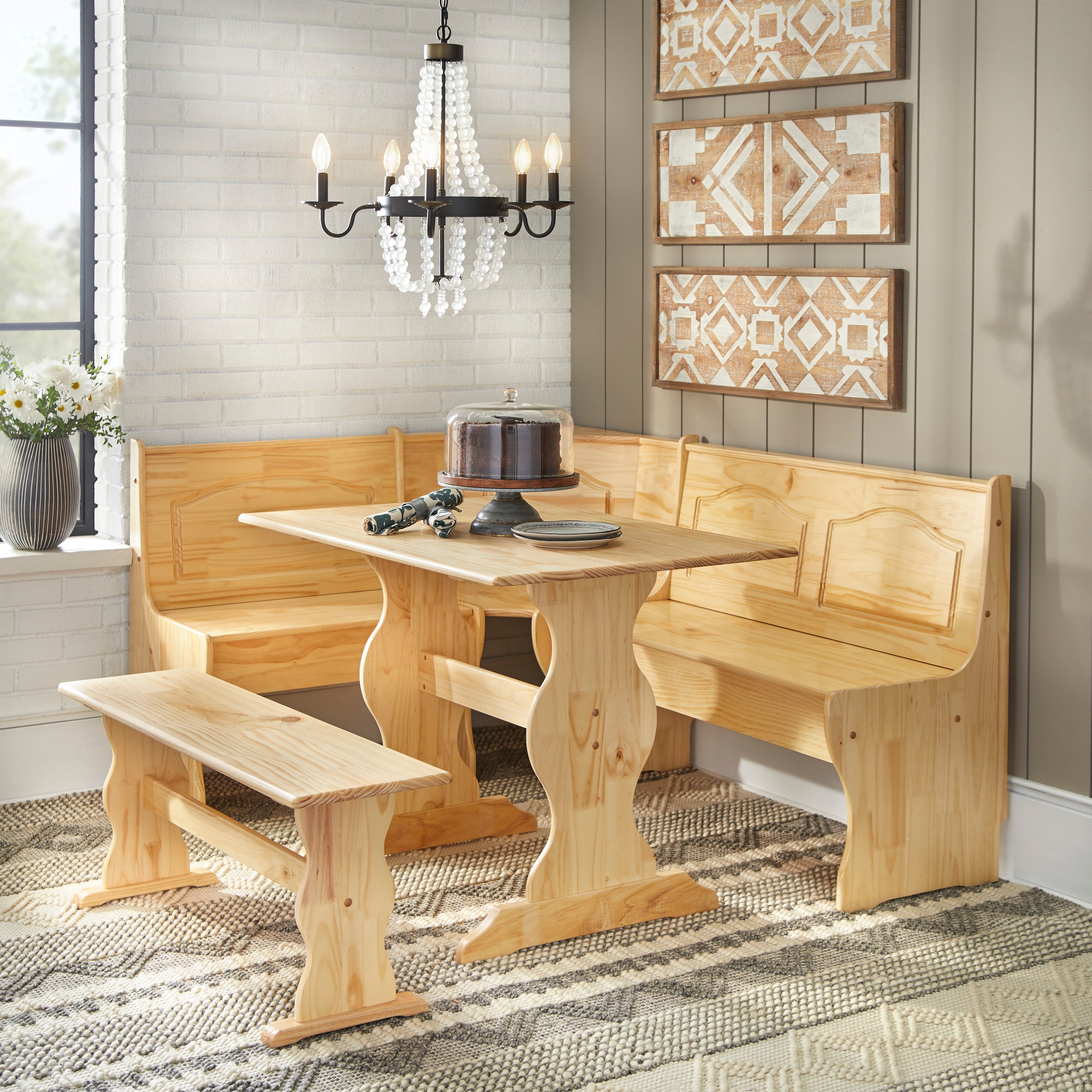 Simple Living Knox Nook Solid Wood 3-piece Dining Set