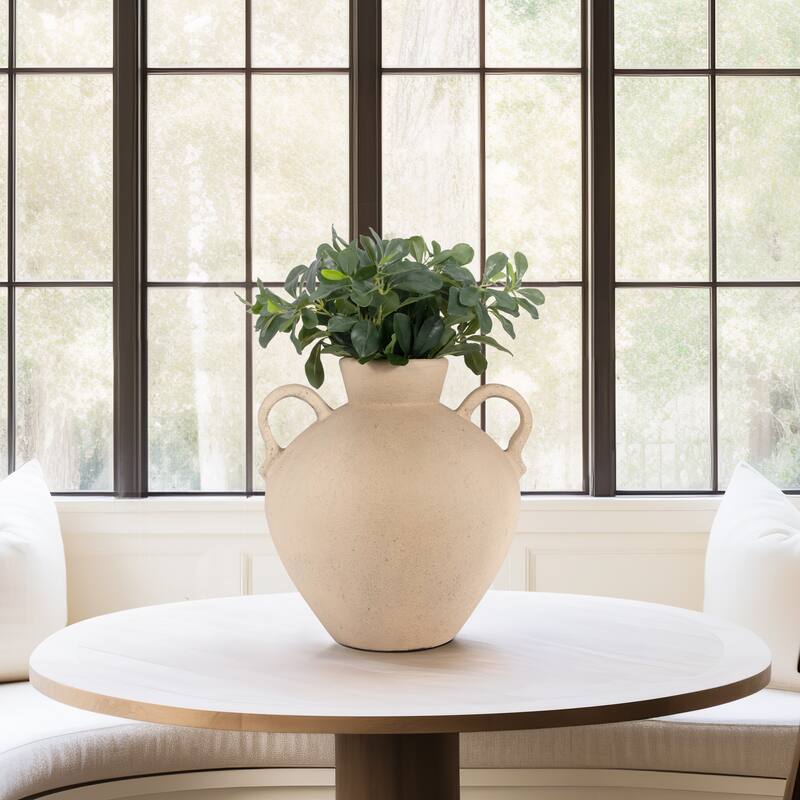 Sagebrook Home Terracotta, 17" Unique Jug With 2 Handles, Amphora, Textured, Durable/stylish item, Serenity/Mysterious