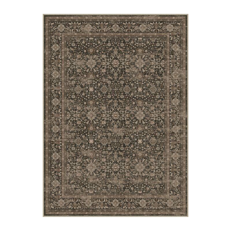HomeRoots Floral Medallion Traditional Rectangle Area Rug