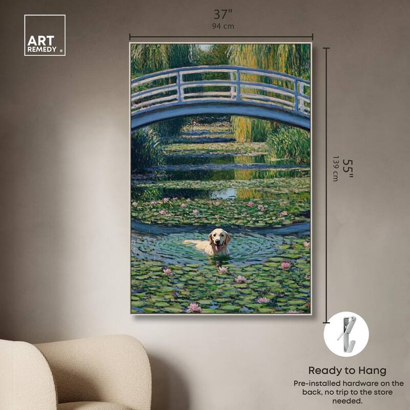 The Pond Under the Bridge Canvas by Art Remedy
