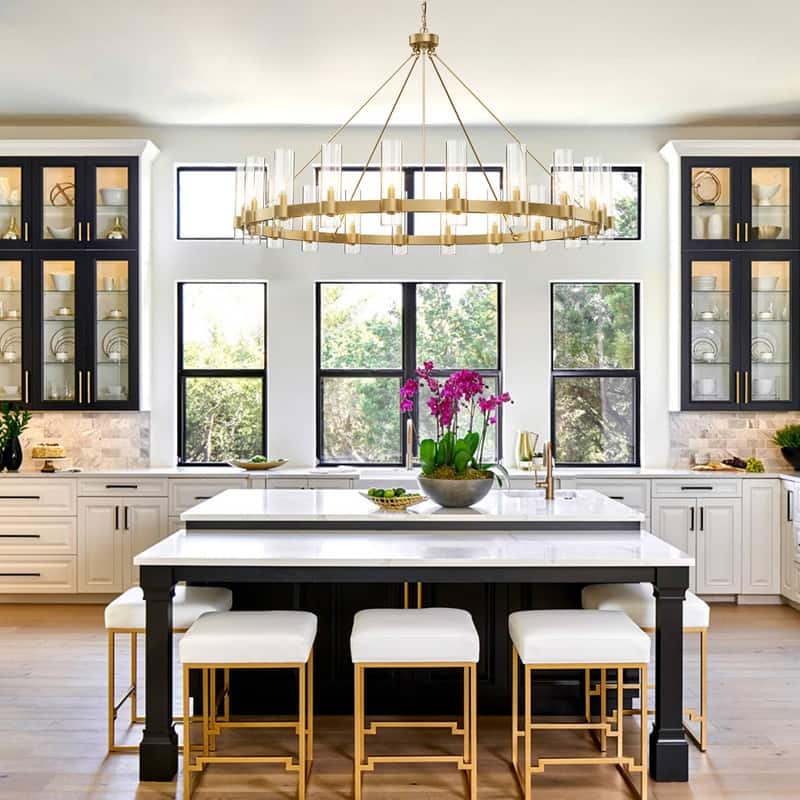 KAYLA 60" 20-Light Black Chandelier - 60in