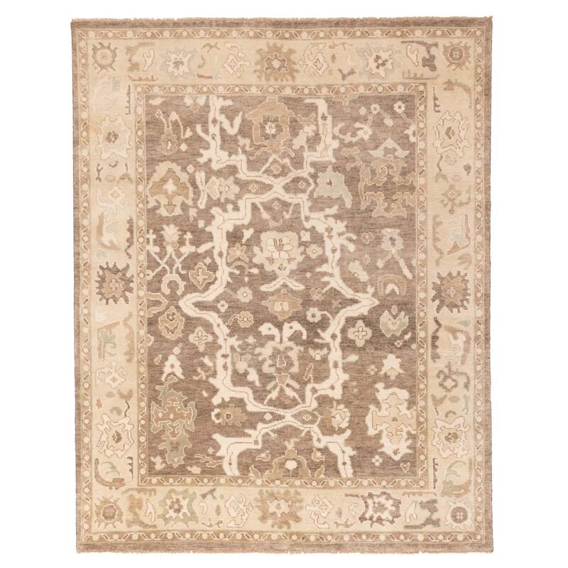ECARPETGALLERY Hand-knotted Jules Serapi Brown, Taupe Wool Rug - 8'0 x 10'0