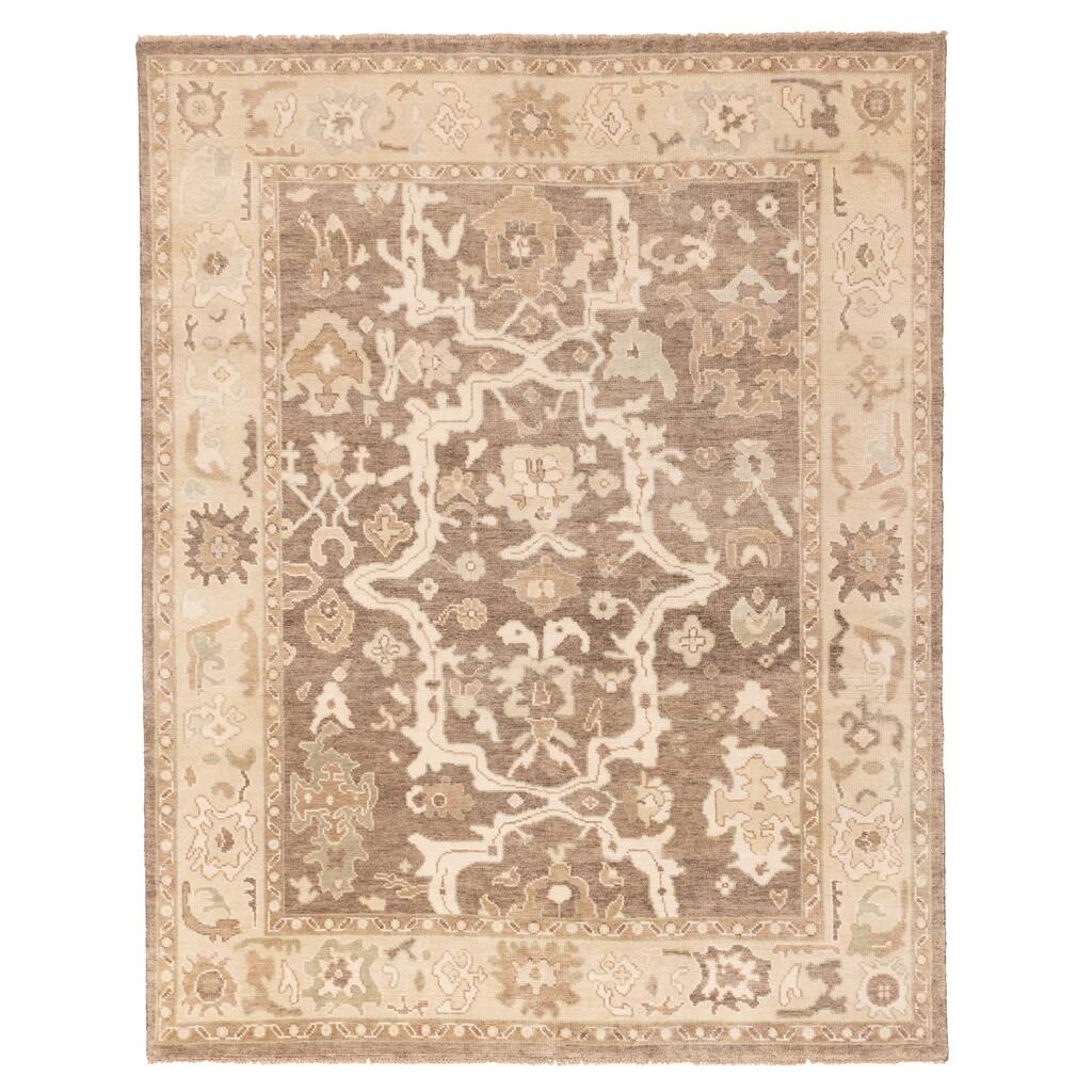 ECARPETGALLERY Hand-knotted Jules Serapi Brown, Taupe Wool Rug - 8'0 x 10'0