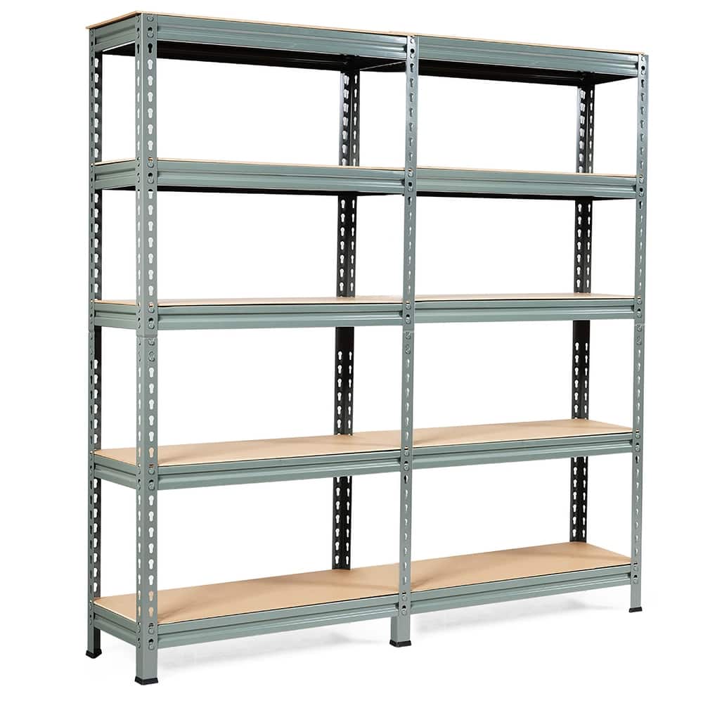 Costway 5-Tier Metal Storage Shelves 60'' Garage Rack W/Adjustable