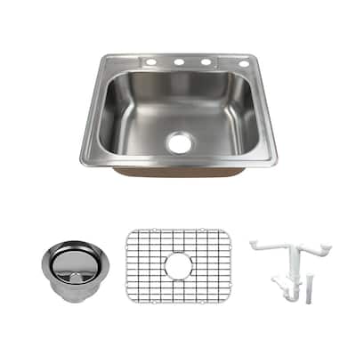 Transolid K-CTSB25228-4 Classic 25" Drop In Single Basin Stainless