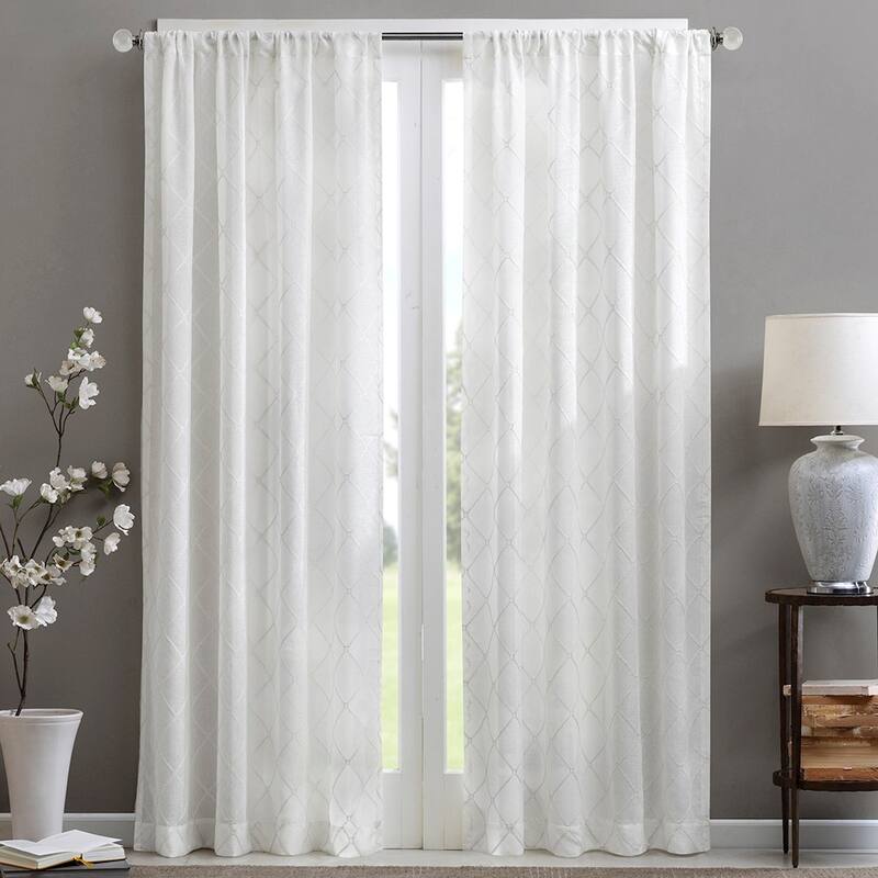 Diamond Sheer Window Curtain Panel