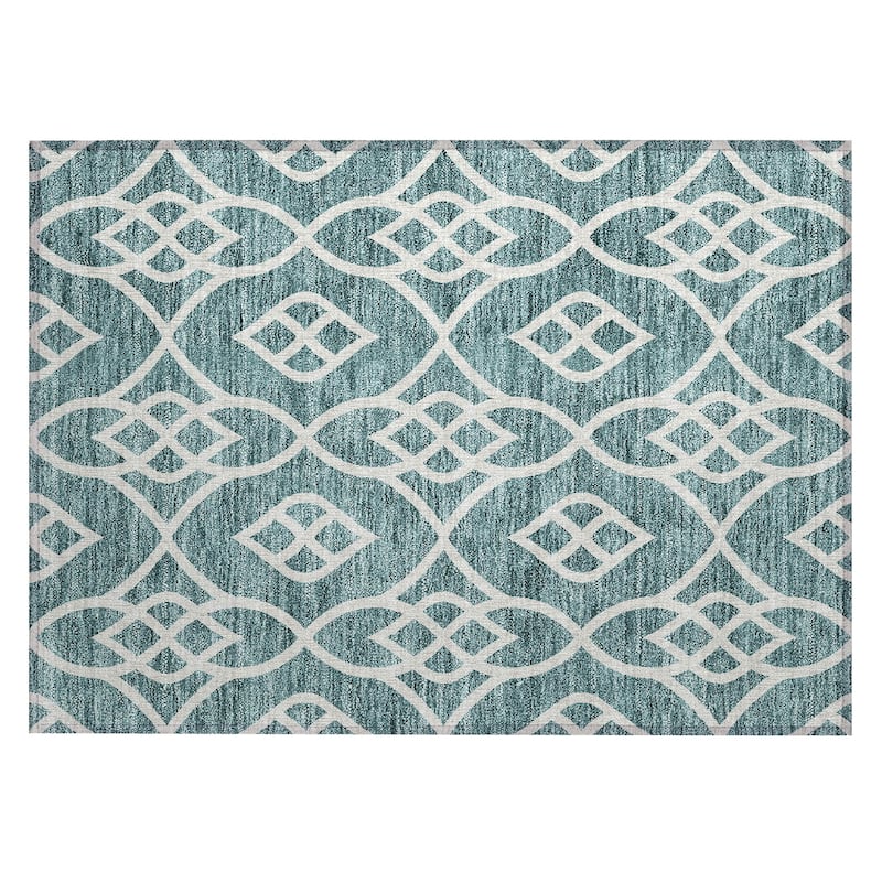 Machine Washable Indoor/ Outdoor Chantille Trellis Modern Rug