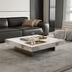 preview thumbnail 3 of 29, 43" Mid Century Modern Square Coffee Table, Carbon Steel Legs