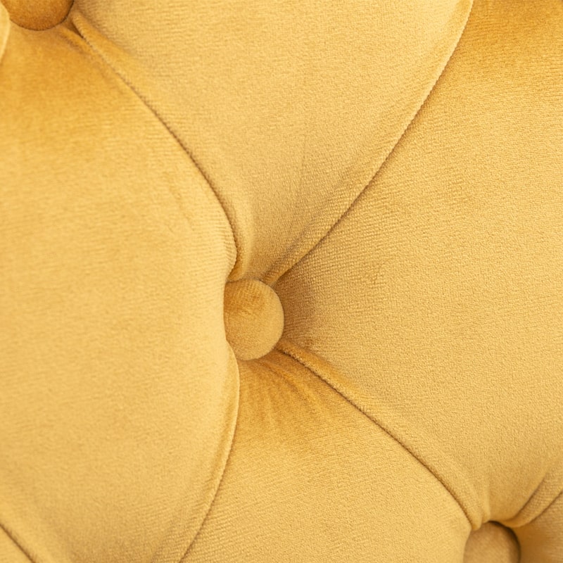 Roomfitters Velvet Bar Stools Set of 2, Tufted Upholstered Counter Chairs with Nailhead Trim and Wooden Legs