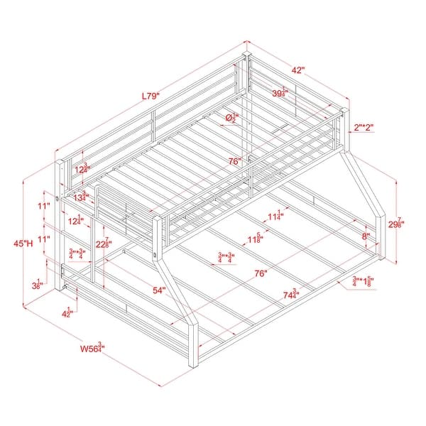 Drella Transitional Metal Bunk Bed with Ladder by Furniture of America