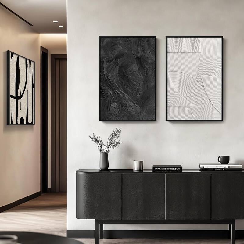 Minimalist Black White Abstract Pictures