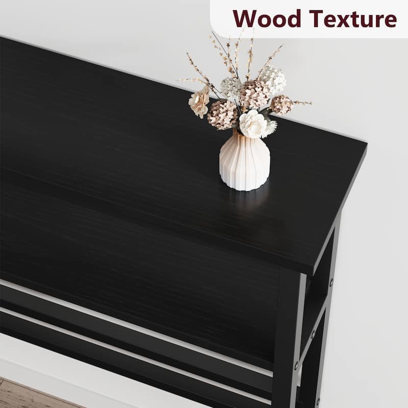 Narrow Console Table 2-Tier Sofa Table with Adjustable Shelf