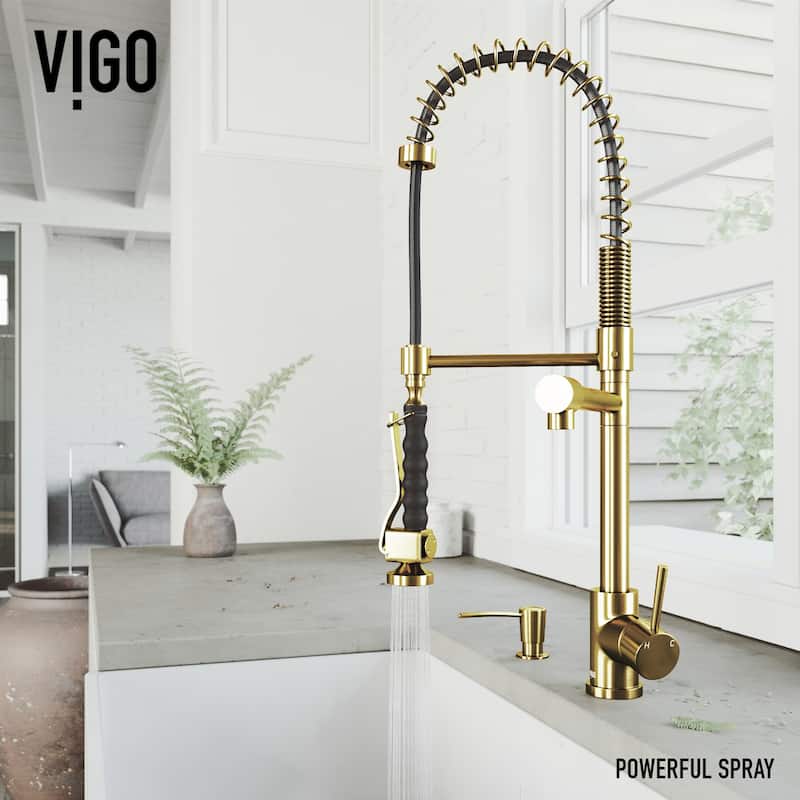 VIGO Zurich 27" H Single Handle Pull-Down Sprayer Kitchen Faucet