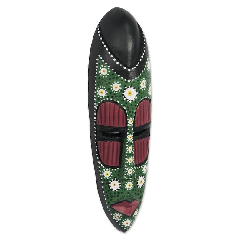 Novica Handmade Ashanti Dots African Wood Mask