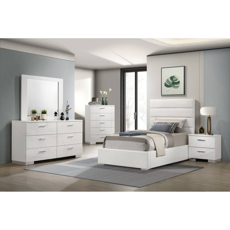 Felicity Bedroom Set White High Gloss