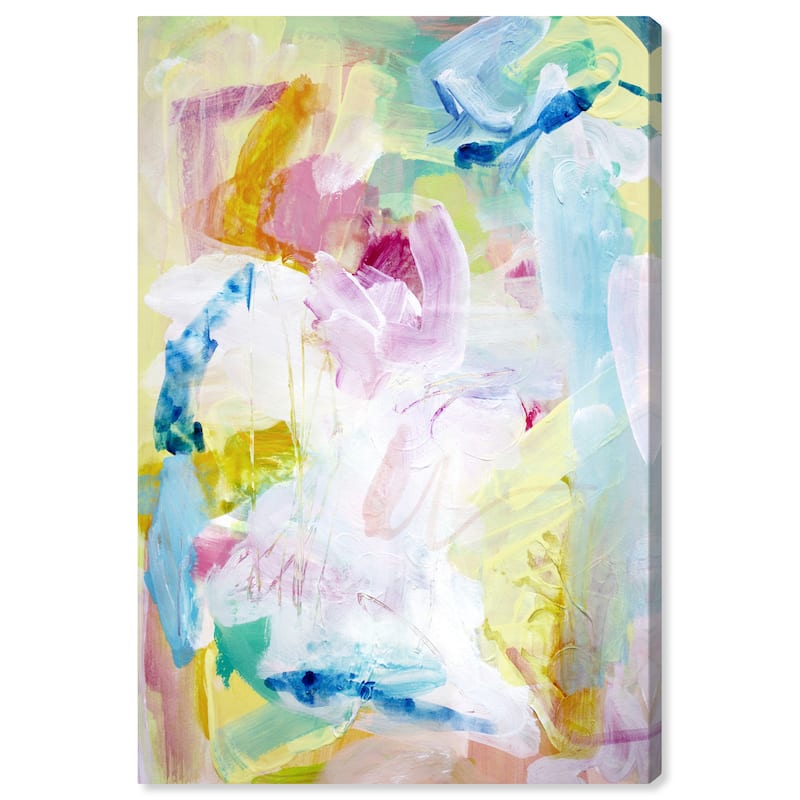 Wynwood Studio Canvas Abstract Colors at the Field White and Light Blue Modern & Contemporary Wall Art Canvas Print