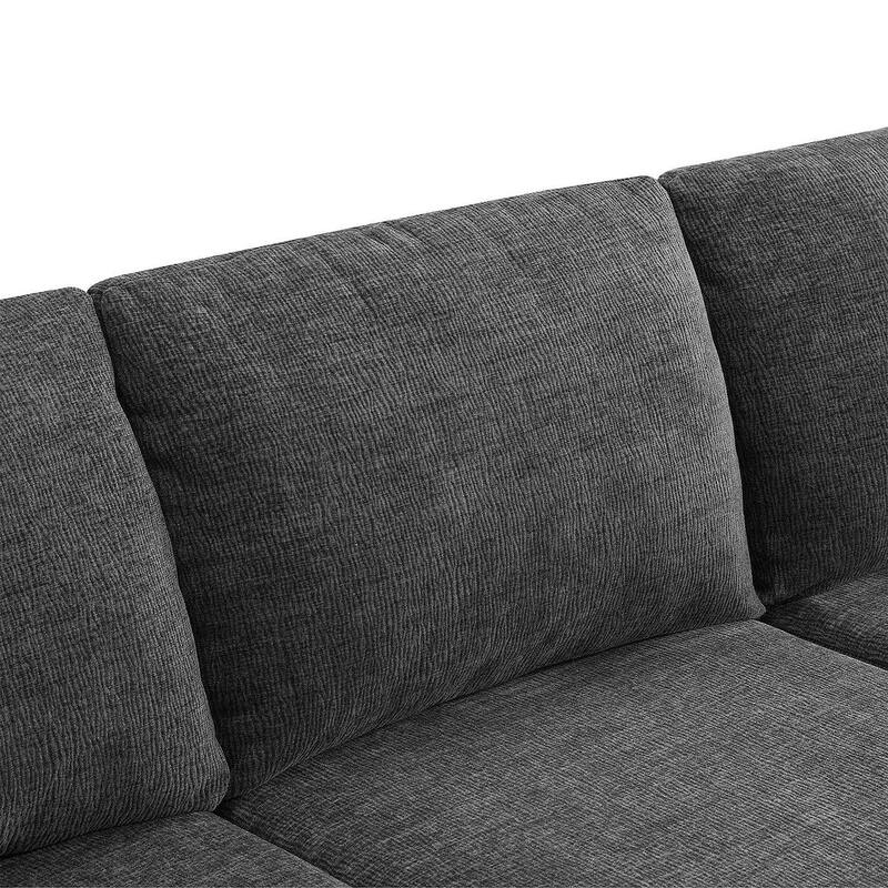 U-Shape Sectional Sofa, Double Extra Wide Chaise Lounge Couch, Luxury Chenille