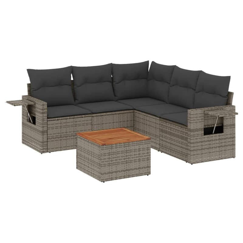 vidaXL Garden Sofa Set PE rattan Large UV-resistant materials