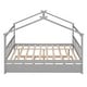 preview thumbnail 12 of 34, Full Size Wooden House Bed with Twin Size Trundle Bed Frame for Kids, Teens, Girls, Boys No Box Spring Needed, Easy Assembly