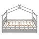 preview thumbnail 12 of 39, Full Size Wooden House Playhouse Platform Bed with Twin Trundle Gray - Full