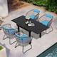 Option Table-Black&Chair-Blue