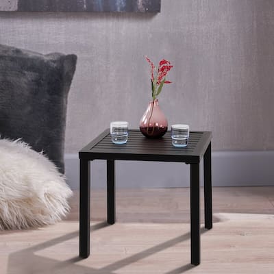 Claribelle Black Metal Small Square Side/ End Table by Havenside Home