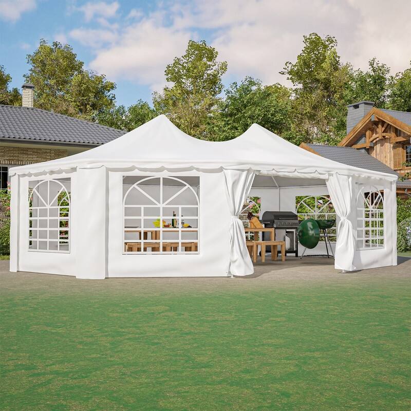 29x21ft Heavy Duty Party Tent,White Wedding and Event Canopy - 345.72”(L) x 250.8”(W) x 141.72”(H) - 345.72”(L) x 250.8”(W) x 141.72”(H) - White