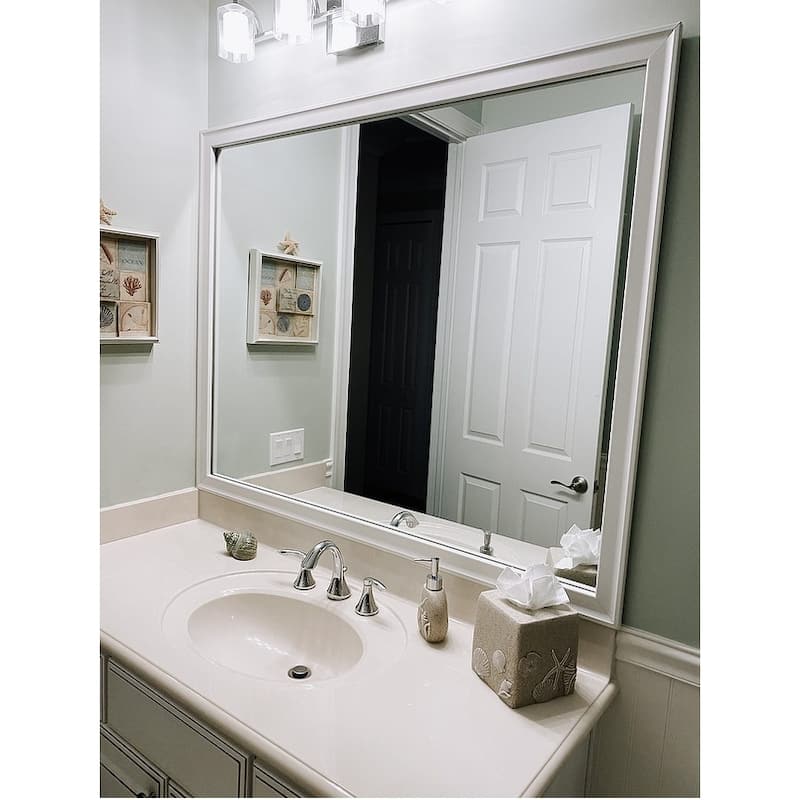 Morgan White Framed Vanity Mirror