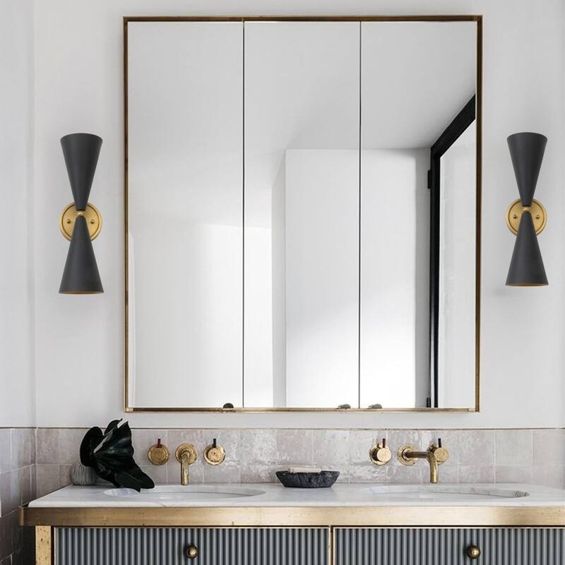 2 Light bedroom light on wall black wall sconce metalwall lamps