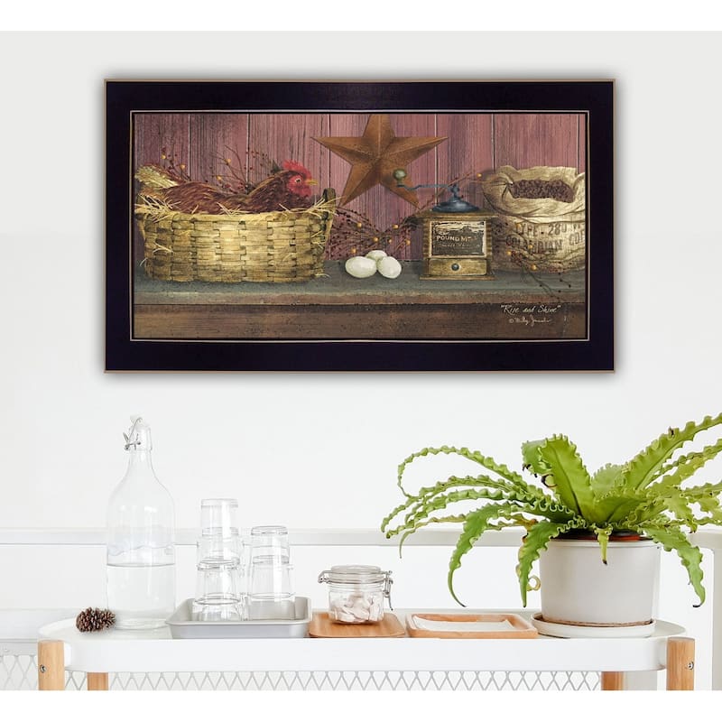 TrendyDecor4U Farmhouse "Rise and Shine" Framed Print Wall Art by Billy Jacobs