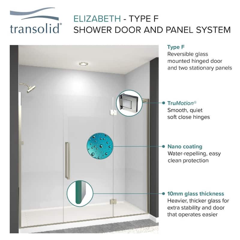 Transolid EHTF72247610C-T Elizabeth 76" High x 72" Wide Hinged Semi
