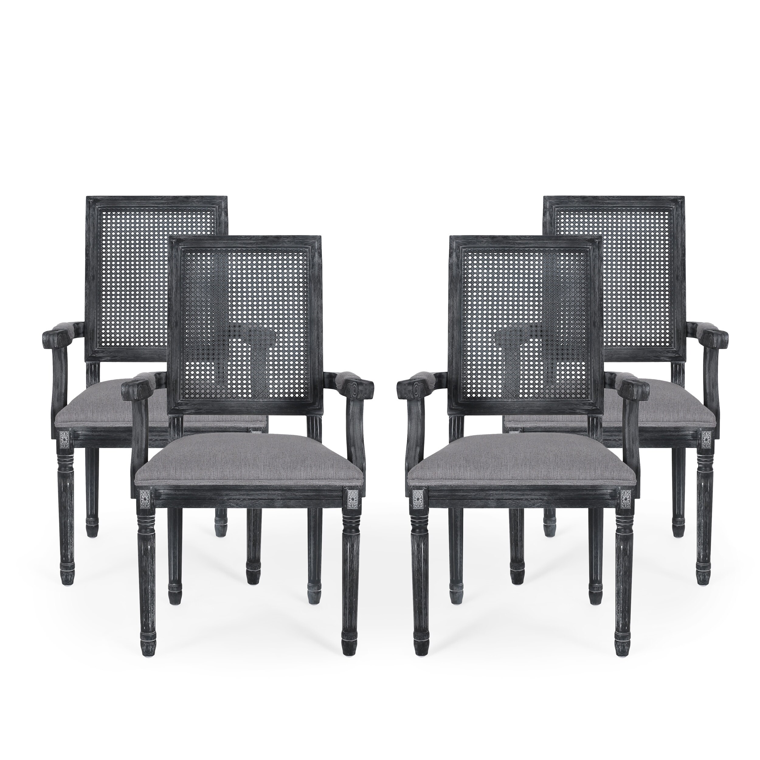 Maria Wood and Cane Upholstered Dining Chair by Christopher Knight Home - 23.75