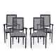 Maria Wood and Cane Upholstered Dining Chair by Christopher Knight Home - 23.75" L x 23.75" W x 39.75" H - Set of 4 - Gray