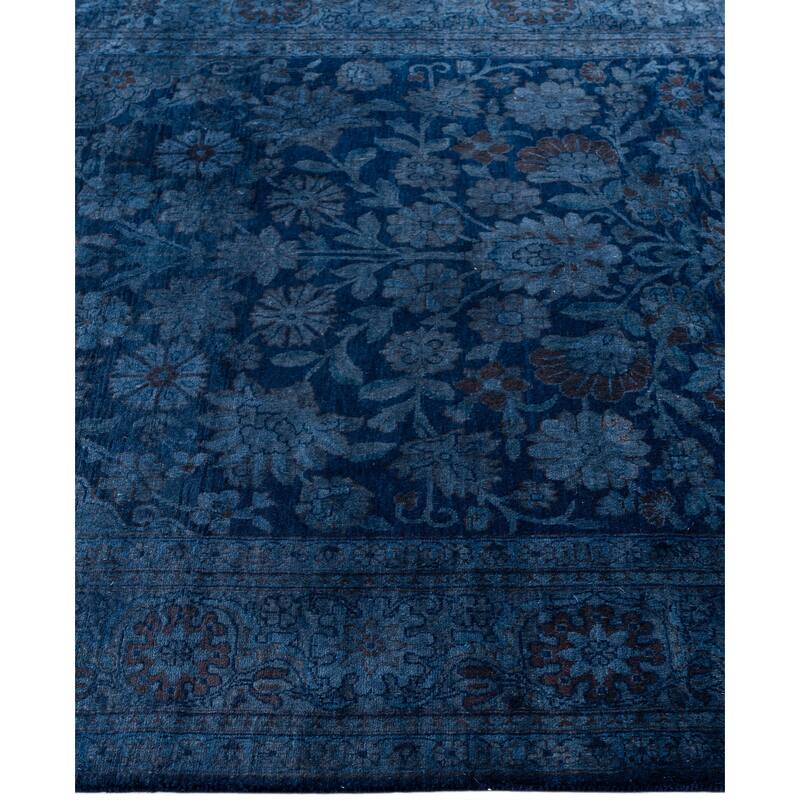 Overdyed One-of-a-Kind Hand-Knotted Area Rug - Blue - 4' 1" x 6' 2"