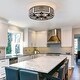 preview thumbnail 7 of 8, Modern Matte Black Crystal Semi-Flush Mount