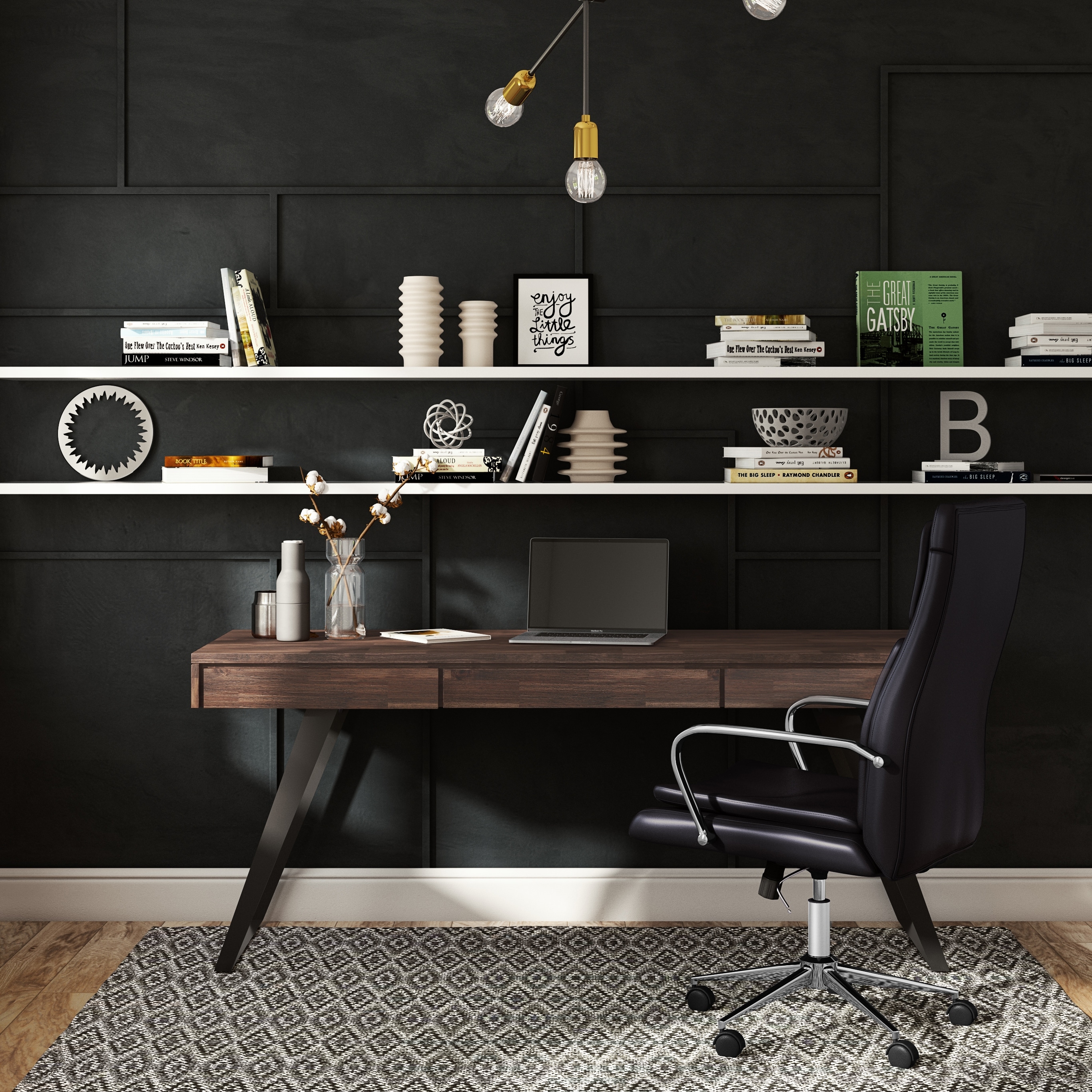 72 inch online black desk