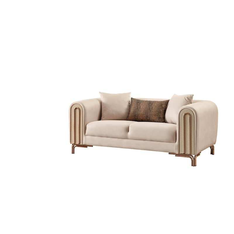 Pretoria 3-Pieces One Sofa One Loveseat One Chair Living Room Set, Metal Leg