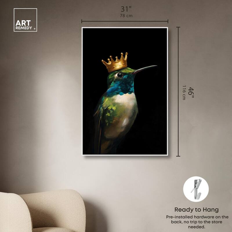 Crowned Azure Bird II Canvas by Art Remedy
